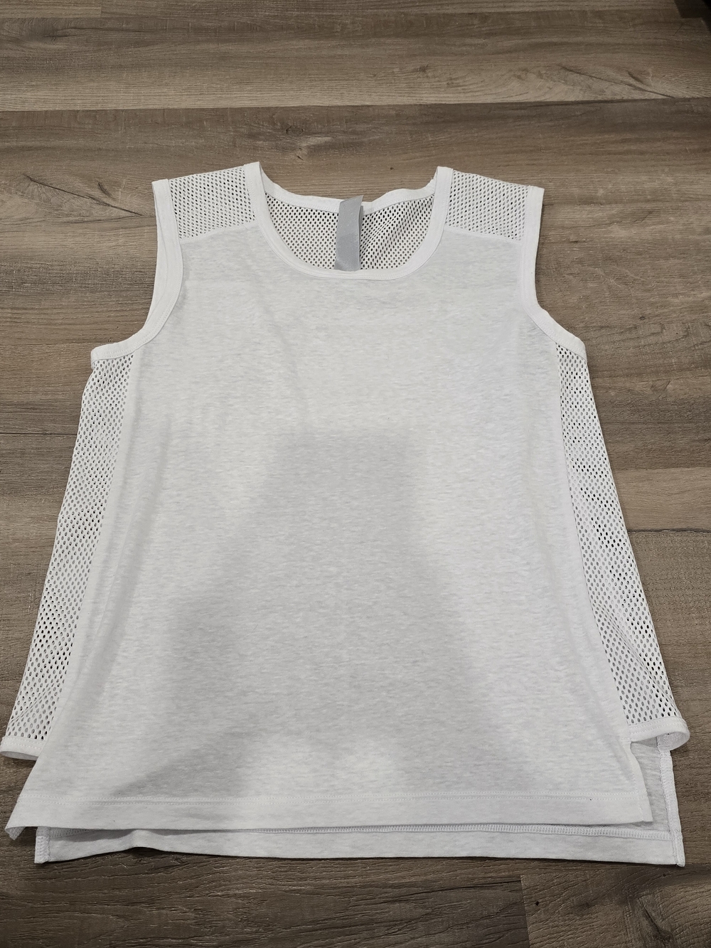 Lorna Jane White Mesh-Panel Athletic Tank